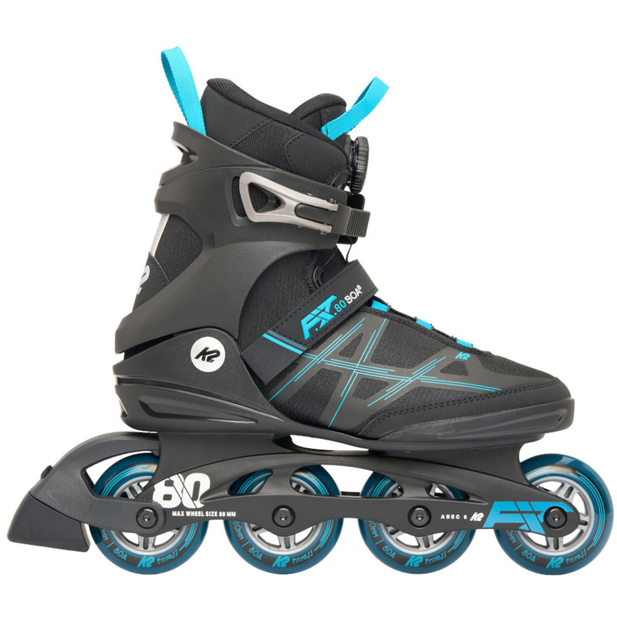 F.I.T. 80 Boa Inline Skates | Boa Closure System With FBI Frame | 80mm Wheels & ABEC 5 Bearings