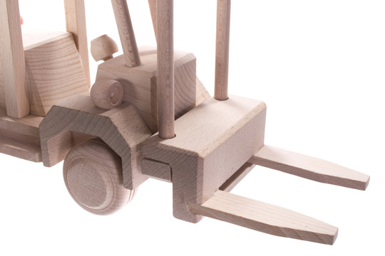 Drewniana zabawka skarbonka John Paddle - Wózek Widłowy