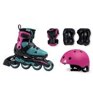 Rolki Rollerblade Cube G Pink / Emerald Green + kask + ochraniacze 2020