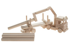 Drewniana zabawka John Paddle (34x14x10cm)  - Timberjack - ciężarówka z balami