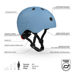 Kask dla dzieci Scootandride  M-L dla nastolatków Steel
