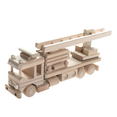 Drewniana zabawka skarbonka John Paddle - Wóz Strażacki