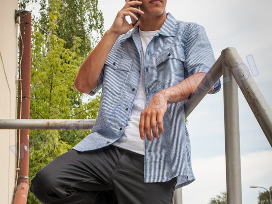 Koszula Levis Skateboarding SS Button Down Blue Seersucker (39432-0000) S/S 2018