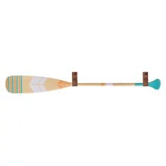Pagaj John Paddle Beaver Ozdoba Kolorowy Malowany 125 cm WZ2 ze skórzanymi poziomymi zawieszkami