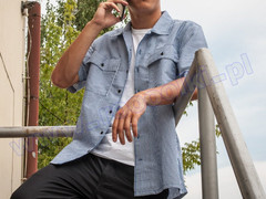 Koszula Levis Skateboarding SS Button Down Blue Seersucker (39432-0000) S/S 2018