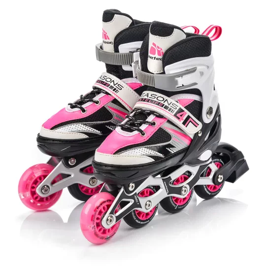 Rolki Regulowane Meteor 4w1 Seasons Pink LED