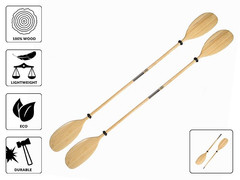 Wiosła Kajakowe John Paddle Składane Dwuczęściowe Proste/Skrętne 235 cm (2 sztuki)
