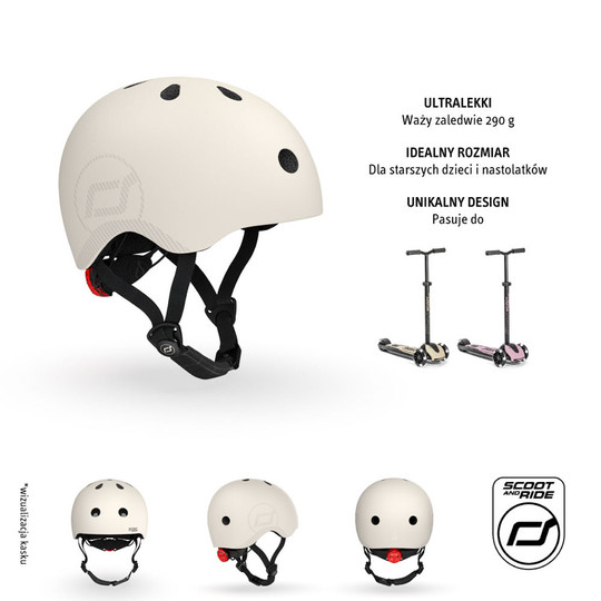 Kask dla dzieci Scootandride  M-L dla nastolatków Ash