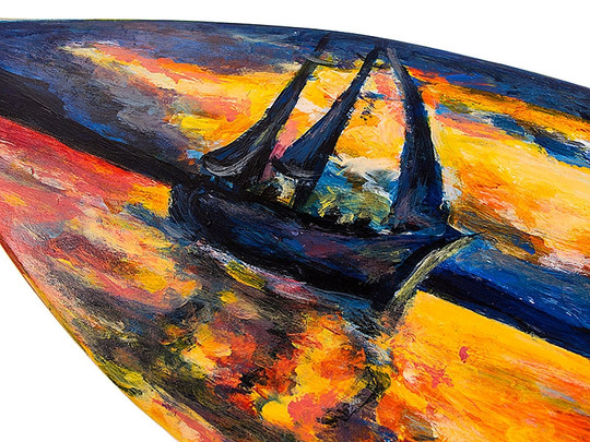Pagaj John Paddle Ozdoba Malowany Obraz Statek 110 cm - Sailboat