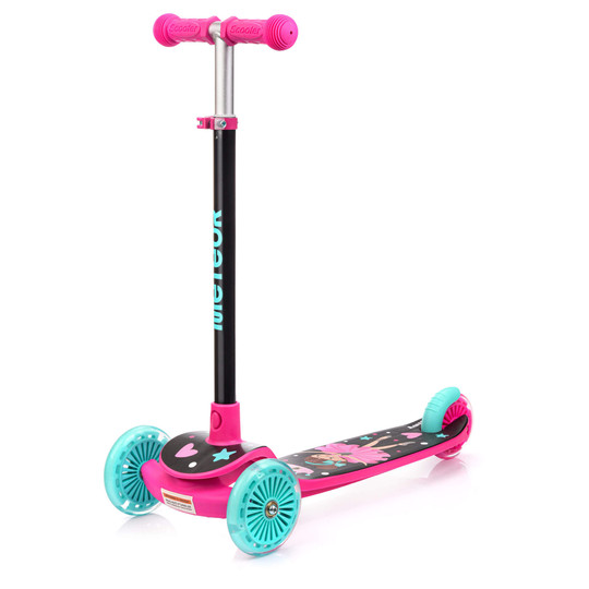 Hulajnoga trójkołowa Meteor Funny Pink LED
