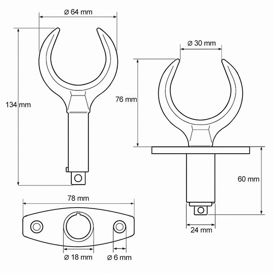 Dulka John Paddle Black Fork 55mm Kompozytowa Zestaw (2 szt.)