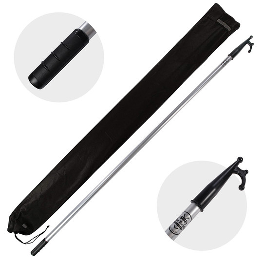 Aluminiowy Bosak John Paddle z Hakiem Manewrowym 180cm i Uchwytem Antypoślizgowym z Pokrowcem 