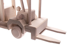 Drewniana zabawka skarbonka John Paddle - Wózek Widłowy