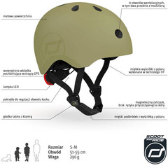 Kask dla dzieci Scootandride  S-M dla dzieci 3+ Olive
