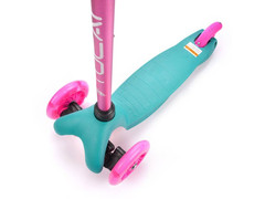 Hulajnoga Meteor trójkołowa z kółkami LED Tuckan Turkusowo-Różowa 2021