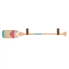 Mini Pagaj John Paddle Ozdoba Kolorowy Malowany 110 cm WZ2 ze skórzanymi poziomymi zawieszkami