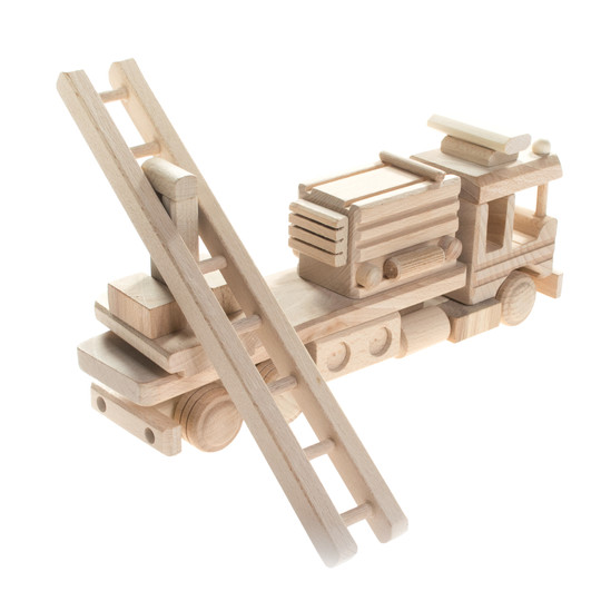 Drewniana zabawka skarbonka John Paddle - Wóz Strażacki