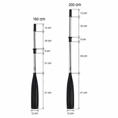 Aluminiowe Wiosło Szalupowe do łodzi John Paddle + manszeta + Pokrowiec (komplet - 2 sztuki) 