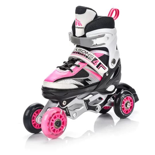 Rolki Regulowane Meteor 4w1 Seasons Pink LED