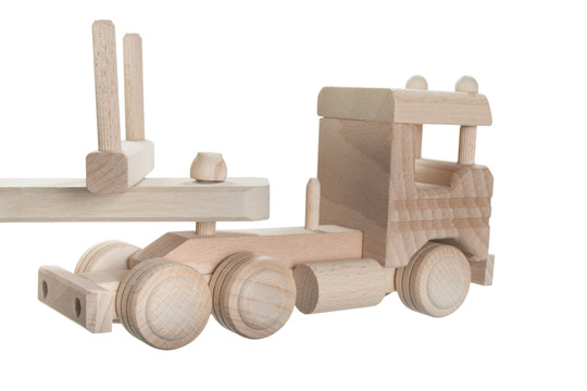 Drewniana zabawka John Paddle (34x14x10cm)  - Timberjack - ciężarówka z balami