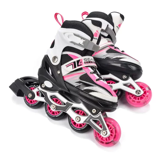 Rolki Regulowane Meteor 4w1 Seasons Pink LED