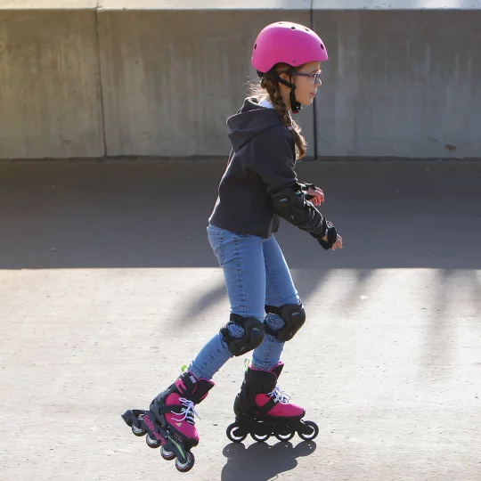 Zestaw Rolki Rollerblade Microblade G Pink Light Green + kask + ocharaniacze
