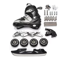 Rolki Regulowane Meteor 4w1 Seasons Black LED