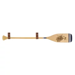 Pagaj John Paddle Beavertail Ozdoba Wypalany 110 cm WZ2 ze skórzanymi poziomymi zawieszkami