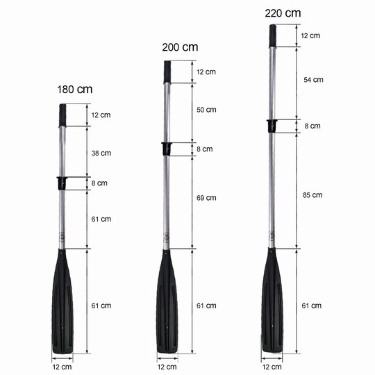 Aluminiowe Wiosło Szalupowe Rozkładane do łodzi John Paddle + manszeta (komplet - 2 sztuki)