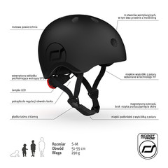 Kask dla dzieci Scootandride XXS-S dla dzieci 1-5 lat Black