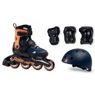 Rolki Rollerblade Cube Midnight Blue / Warm Orange + kask + ochraniacze 2020