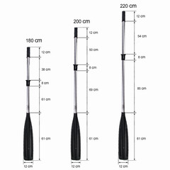 Aluminiowe Wiosło Szalupowe Rozkładane do łodzi John Paddle + manszeta (komplet - 2 sztuki)