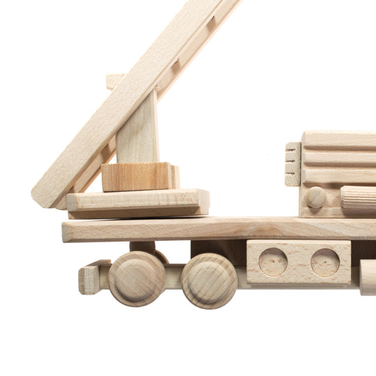 Drewniana zabawka skarbonka John Paddle - Wóz Strażacki