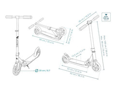 Hulajnoga Meteor ICONIC Grey White 200mm 2021