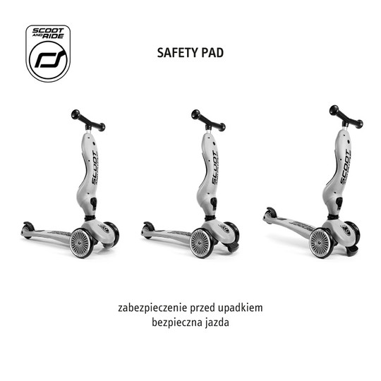Jeździk i Hulajnoga Scootandride 2W1 z rączką do prowadzenia Mocha Highwaykick 1 Push and Go 