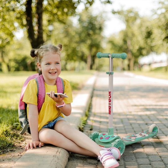 Hulajnoga trójkołowa Meteor Funny Mint LED