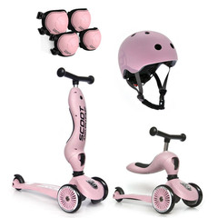 Jeździk i Hulajnoga Scootandride Rose 2W1 + kask + ochraniacze