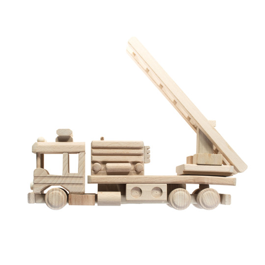 Drewniana zabawka skarbonka John Paddle - Wóz Strażacki