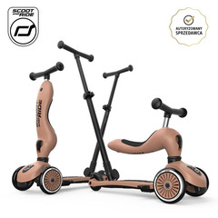 Jeździk i Hulajnoga Scootandride 2W1 z rączką do prowadzenia Mocha Highwaykick 1 Push and Go 