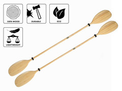 Wiosła Kajakowe John Paddle Drewniane Proste 225 cm (komplet - 2 sztuki)