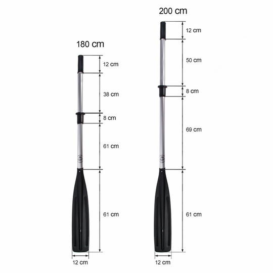 Aluminiowe Wiosło Szalupowe do łodzi John Paddle + manszeta + Pokrowiec (komplet - 2 sztuki) 