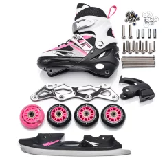 Rolki Regulowane Meteor 4w1 Seasons Pink LED