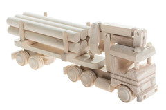 Drewniana zabawka John Paddle (34x14x10cm)  - Timberjack - ciężarówka z balami