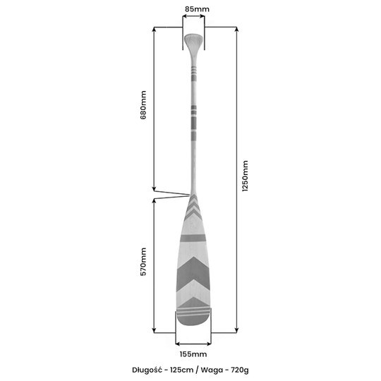 Pagaj John Paddle Beaver Ozdoba Kolorowy Malowany 125 cm WZ4