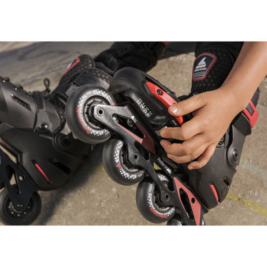 Zestaw Rolki Rollerblade Apex Black Red + kask, ochraniacze, torba do wyboru