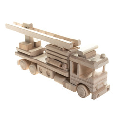 Drewniana zabawka skarbonka John Paddle - Wóz Strażacki