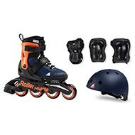 Rolki Rollerblade Cube Midnight Blue / Warm Orange + kask + ochraniacze 2021