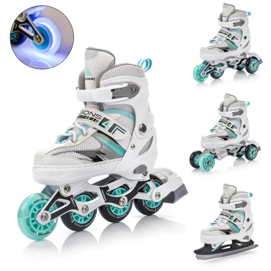 Rolki Regulowane Meteor 4w1 Seasons Minth LED
