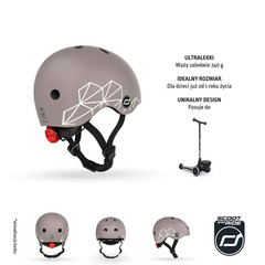 Kask dla dzieci Scootandride XXS-S dla dzieci 1-5 lat Brown Lines