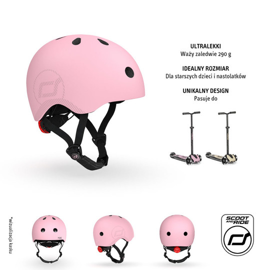 Kask dla dzieci Scootandride  M-L dla nastolatków Rose